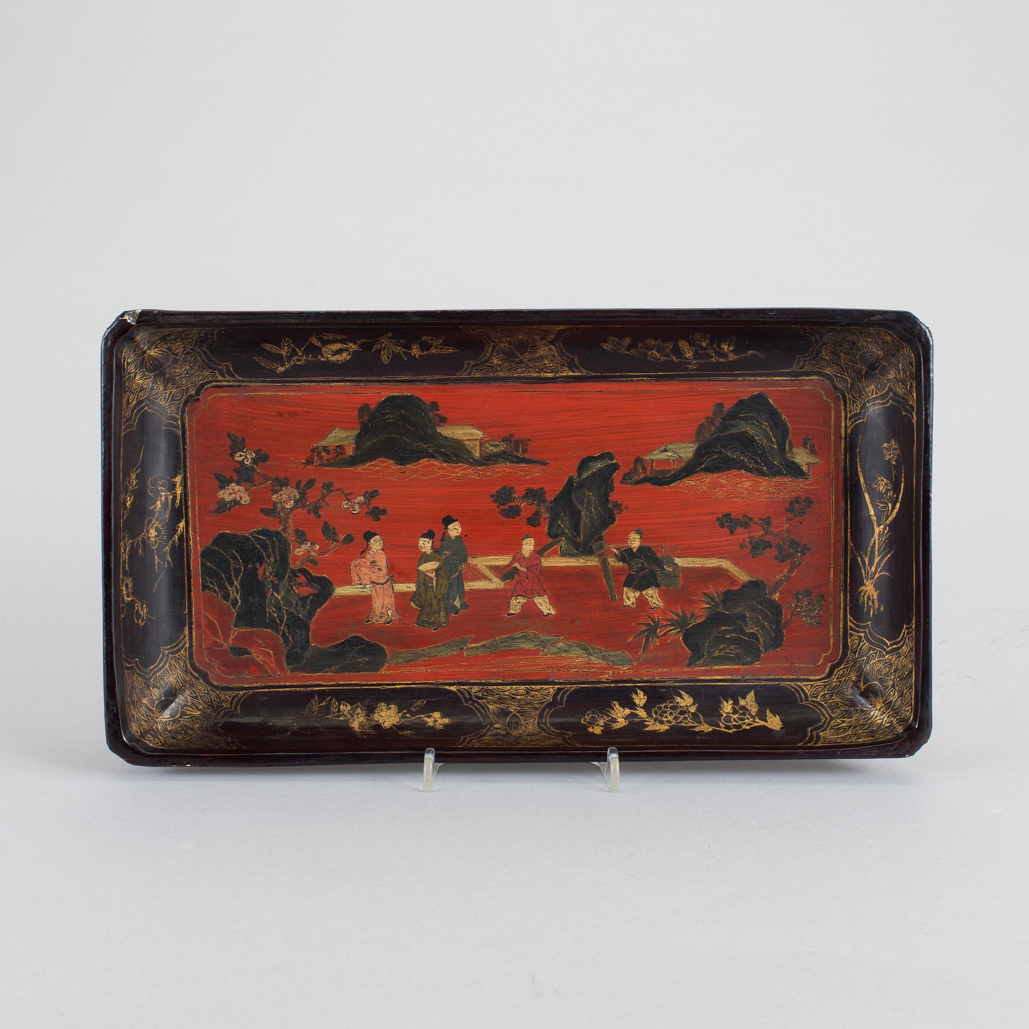 TRAY, lacquerware, Qing dynasty, 19th century.