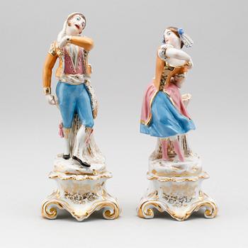 FIGURER, 1 par, porslin, 1800-talets andra hälft.