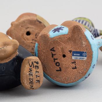 Lisa Larson, five stoneware figurines, 'Larsons ungar' for Gustavsberg.