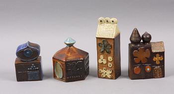 SKULPTURER, 4 st, stengods, "Bagdad", Bertil Wallien, Gustavsberg.