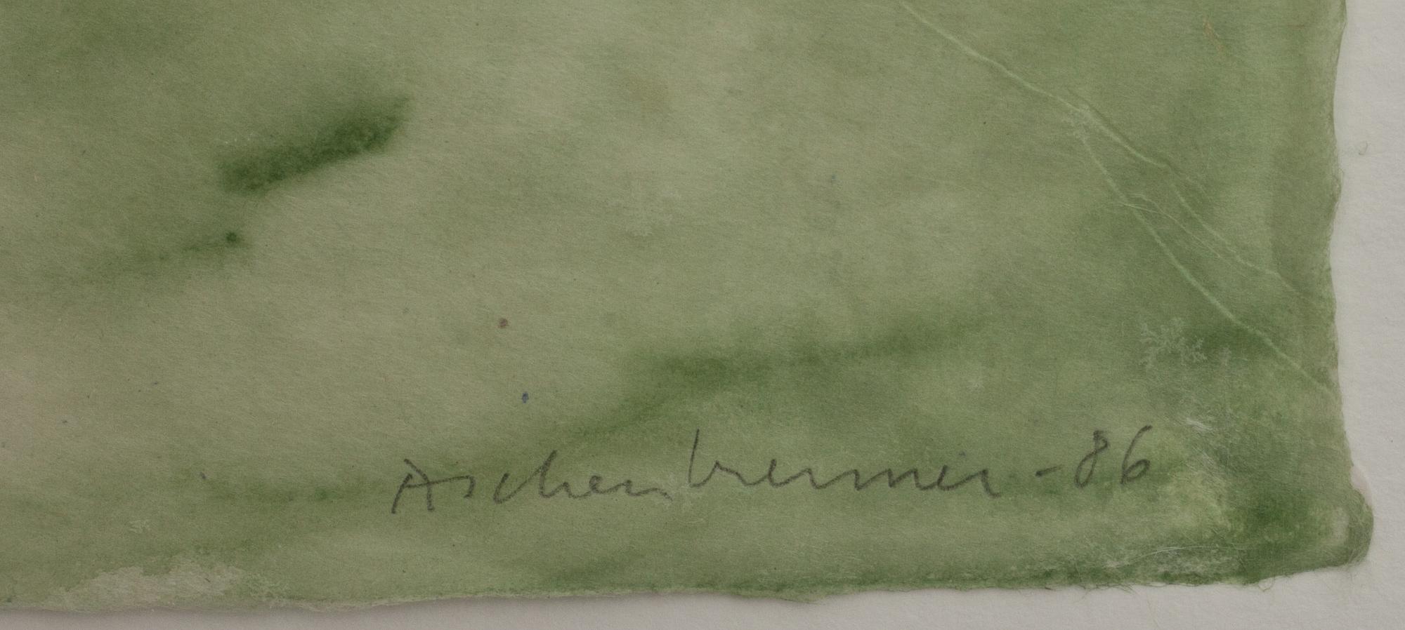 LENNART ASCHENBRENNER, akvarell med collage, signerad och daterad -86.