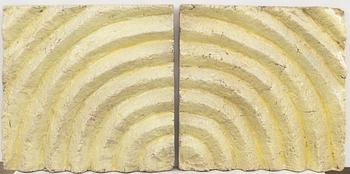 Signe Persson-Melin, a set of two  wall sculptures stoneware.