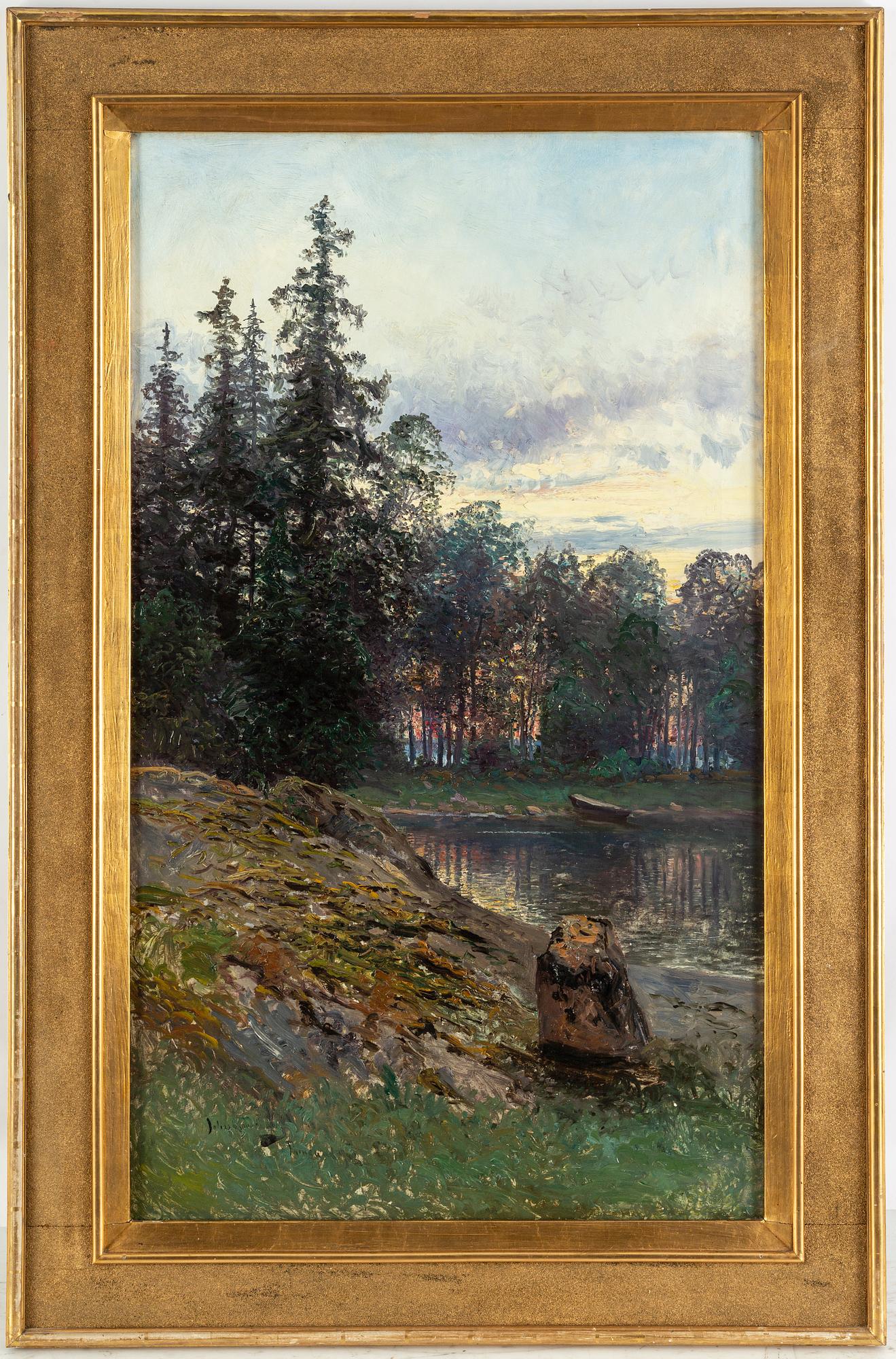 JOHAN KINDBORG, oil on canvas, signed and dated Furusund 1898.