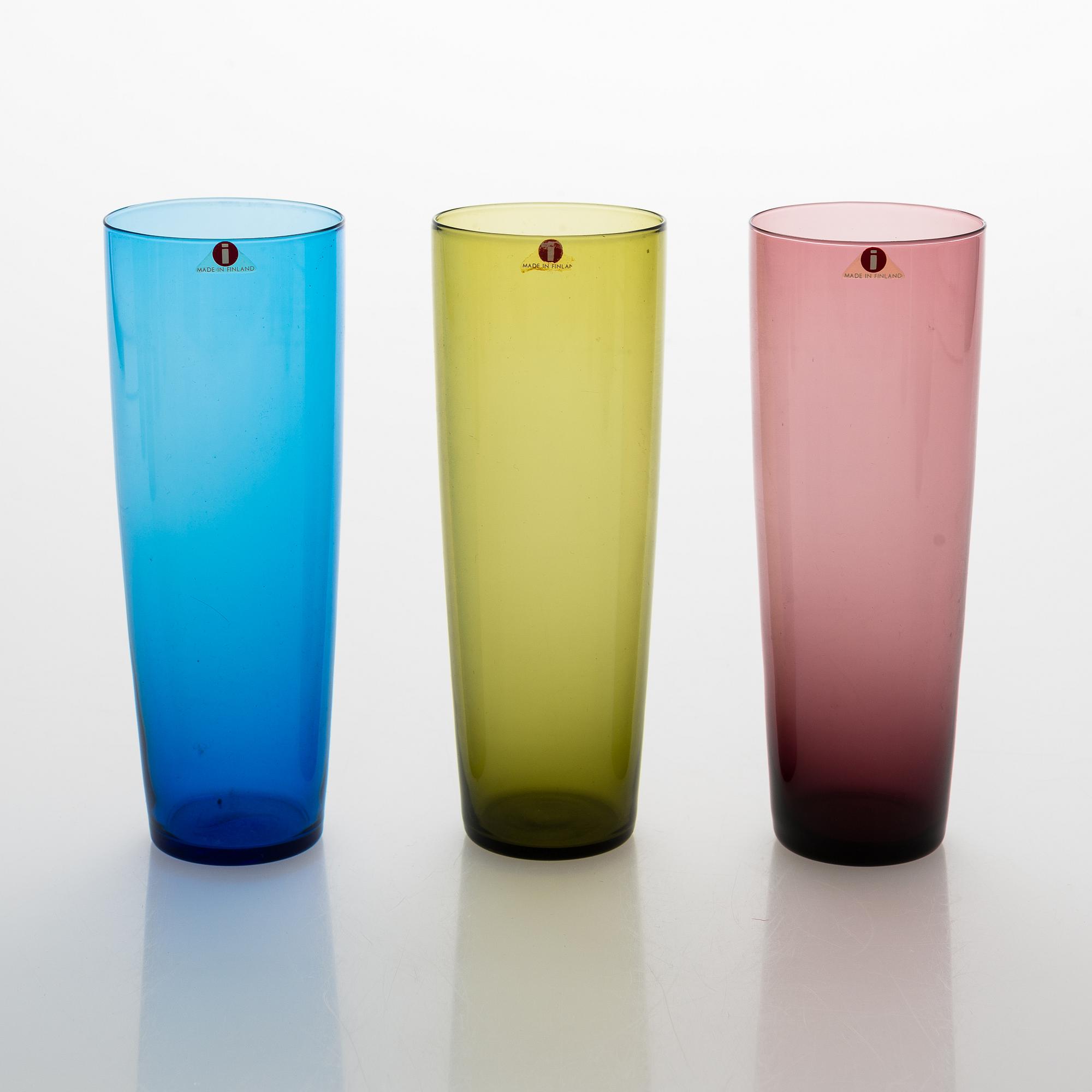 Tapio Wirkkala,  A set of 18 juice glasses model 2204, Iittala, 1956-1969.