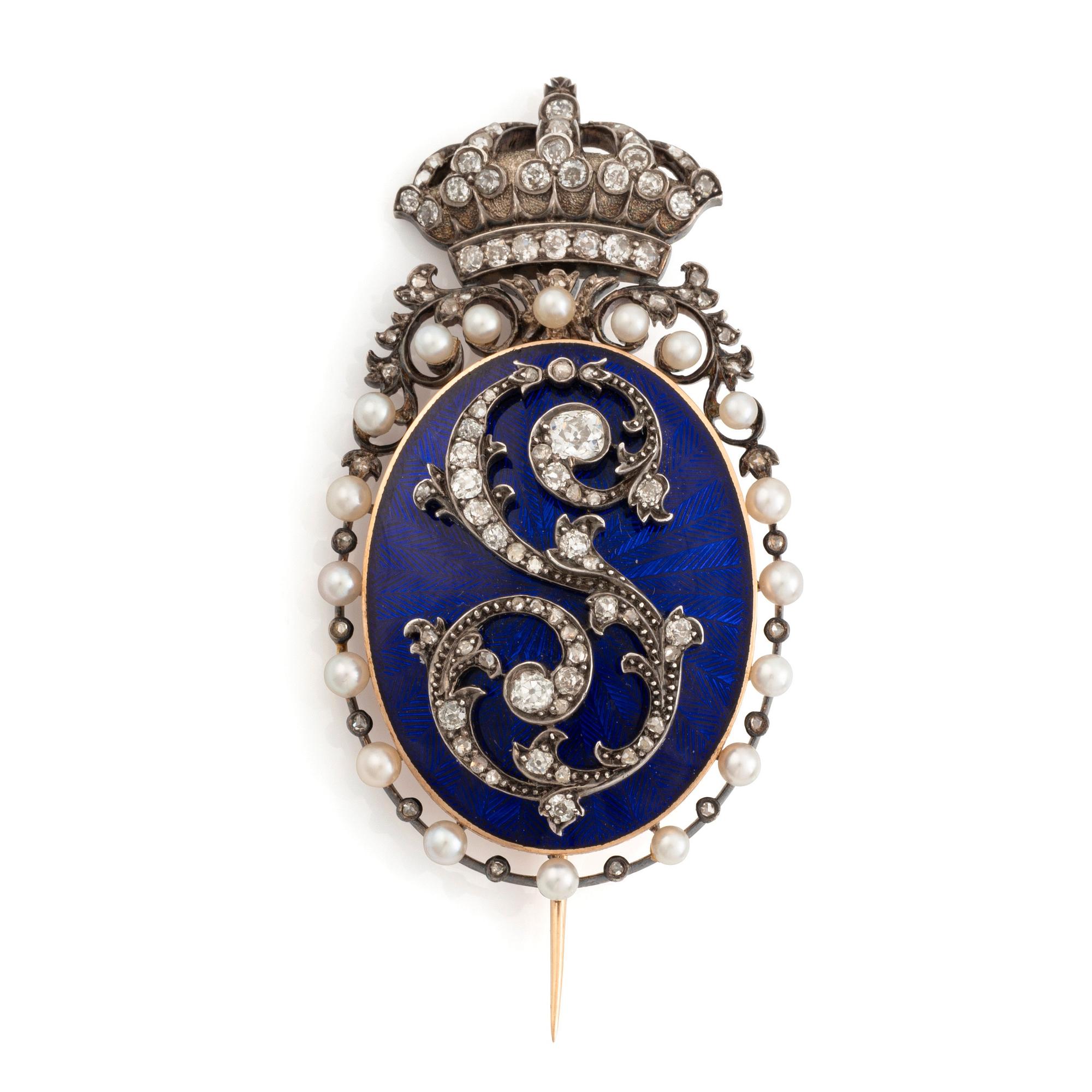 A Royal monogram a brooch. Bukowskis