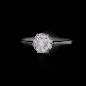 A RING, brilliant cut diamond, 18K white gold.