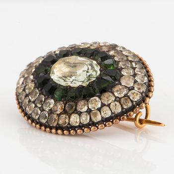 A 19th century 18K gold and paste brooch.