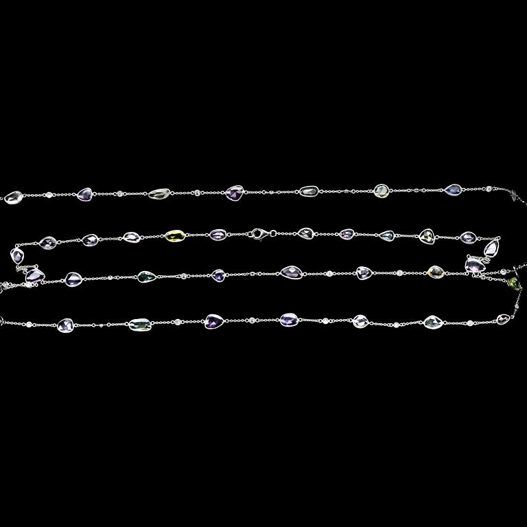 NECKLACE, different colour sapphires, tot. 33.50 cts and brilliant cut diamonds, tot. 2.09 cts.