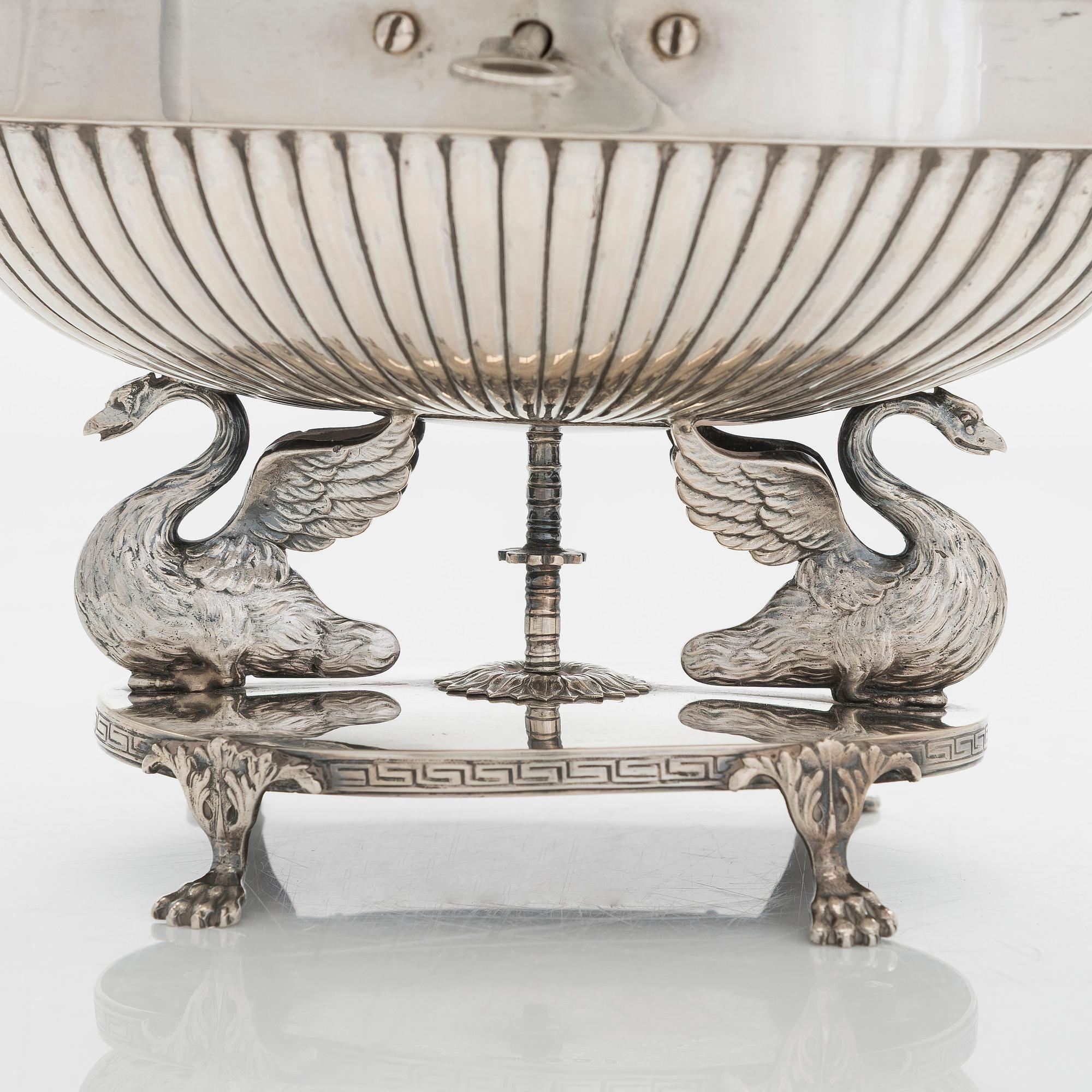 Johan Petter Grönvall, sockerskrin, silver, Stockholm, sannolikt kring 1820. Empir.