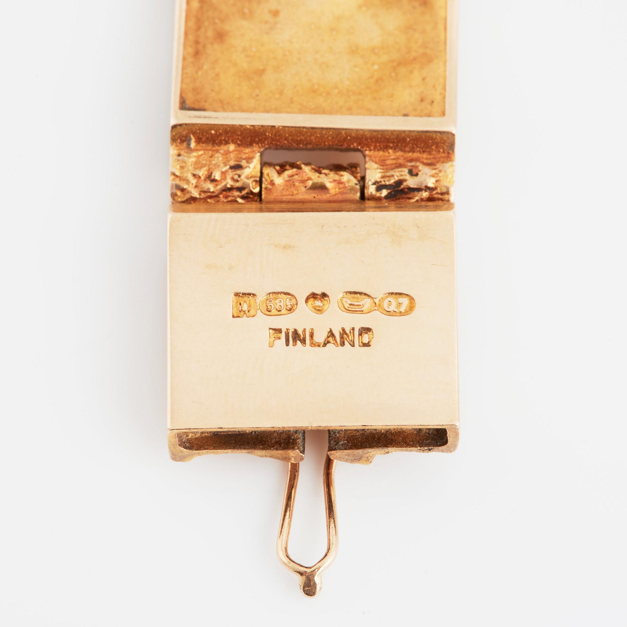 Björn Weckström, a 14K gold bracelet, for Lapponia, Finland 1969.