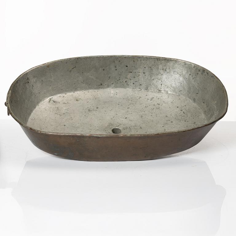 A Swedish copper funnel, 18th / early 19th century.