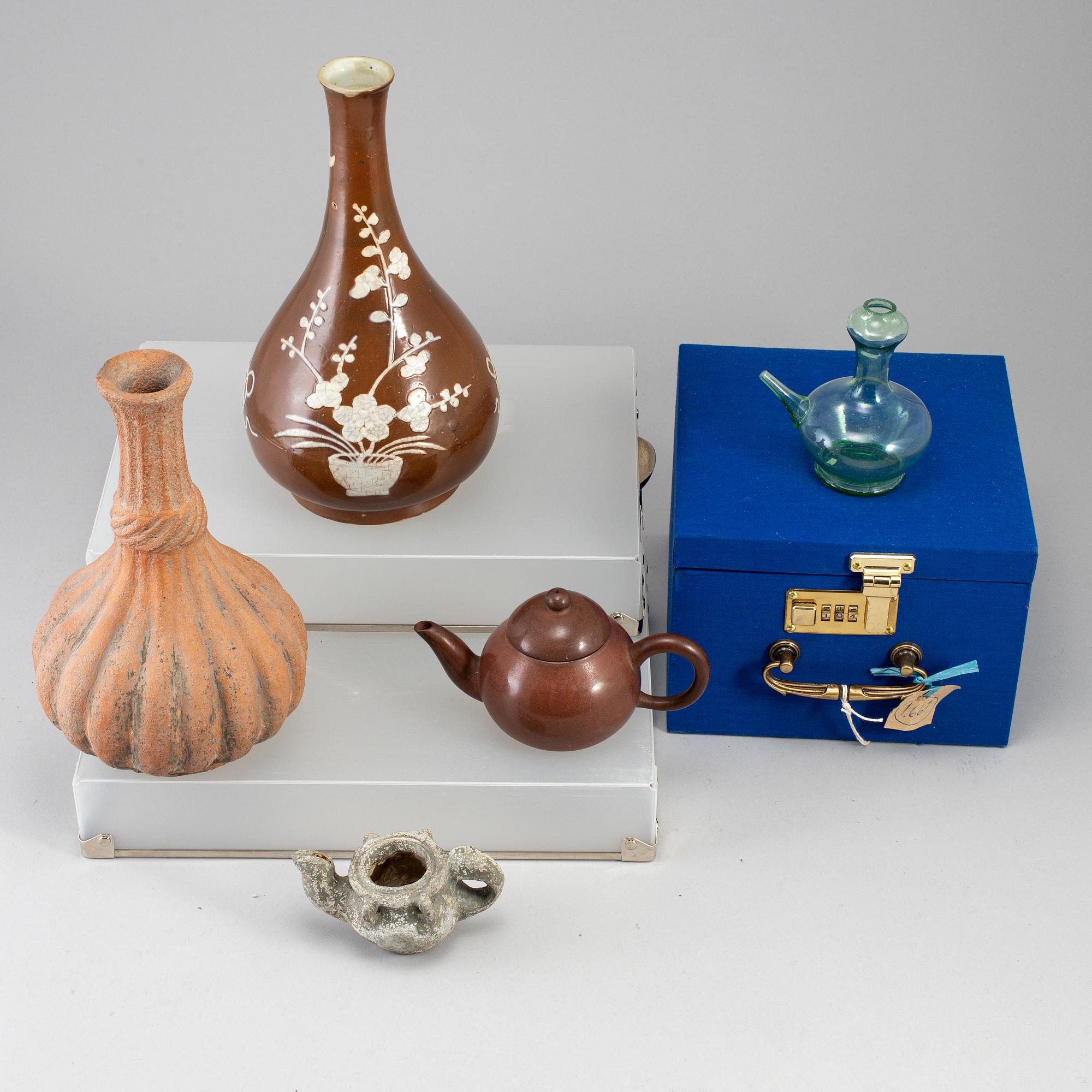 A group of five objects, Southeast asian, China.