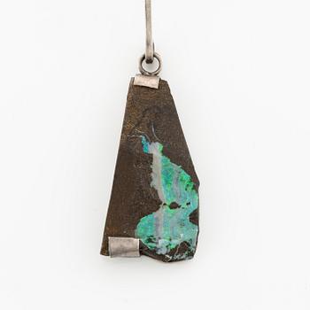 Cecilia Johansson, a sterling silver and opal matrix pendant, Gothenburg 1987.