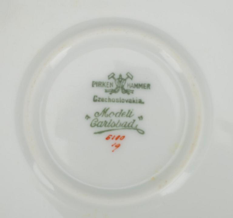 SERVIS, 78 DELAR, porslin, Pirken Hammer "Carlsbad", Tjeckloslovakien, 1900-luvun alkupuoli.
