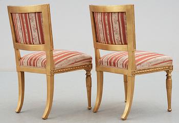 A pair of late Gustavian circa 1800 chairs.