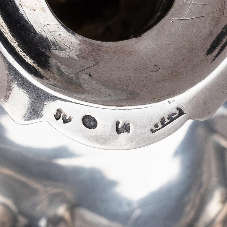 A pair of Swedish 18th century silver chamber-candlesticks, marks of Jürgen Friedrich Sickman, Stockholm 1757.