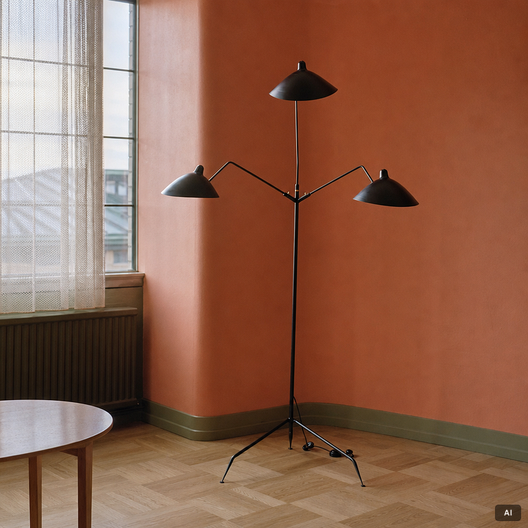 Serge Mouille, golvlampa, "lampadaire", Frankrike, 2014.