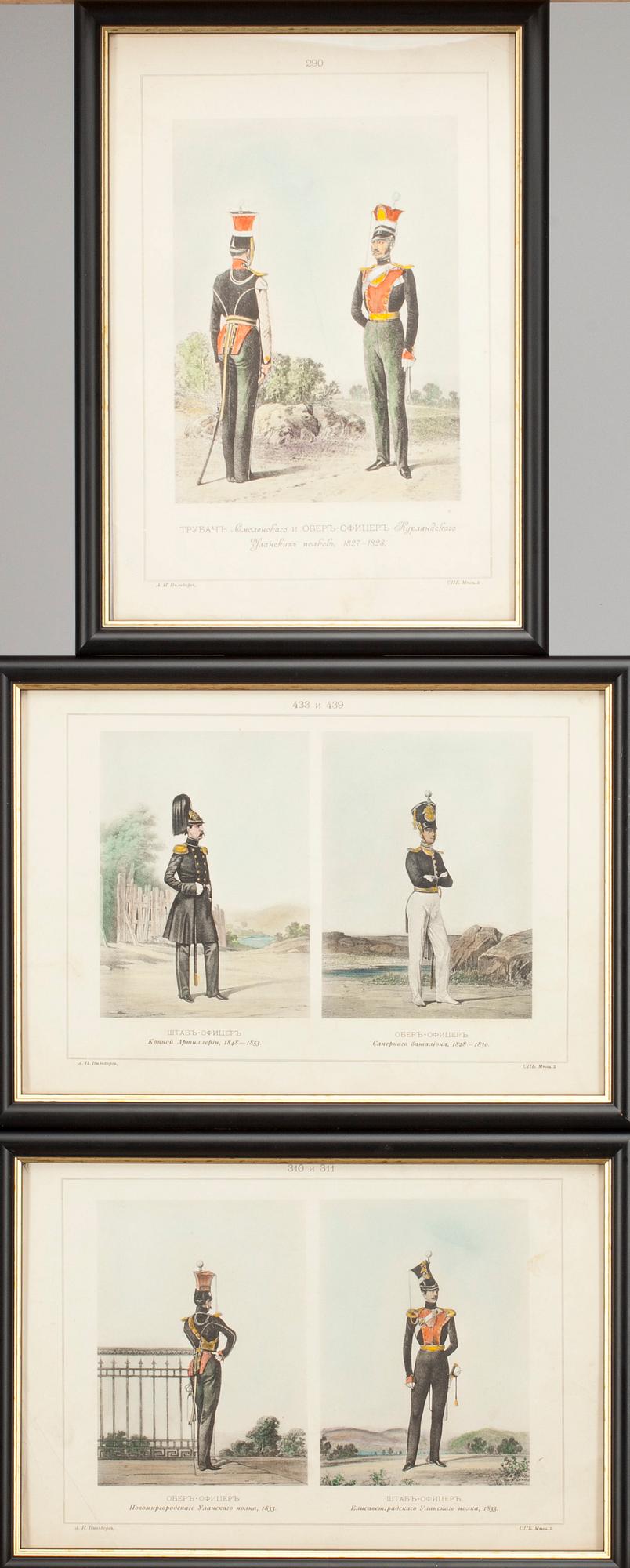 LITOGRAFIER, 3 st, S:t Petersburg, Ryssland 1900-talets början.