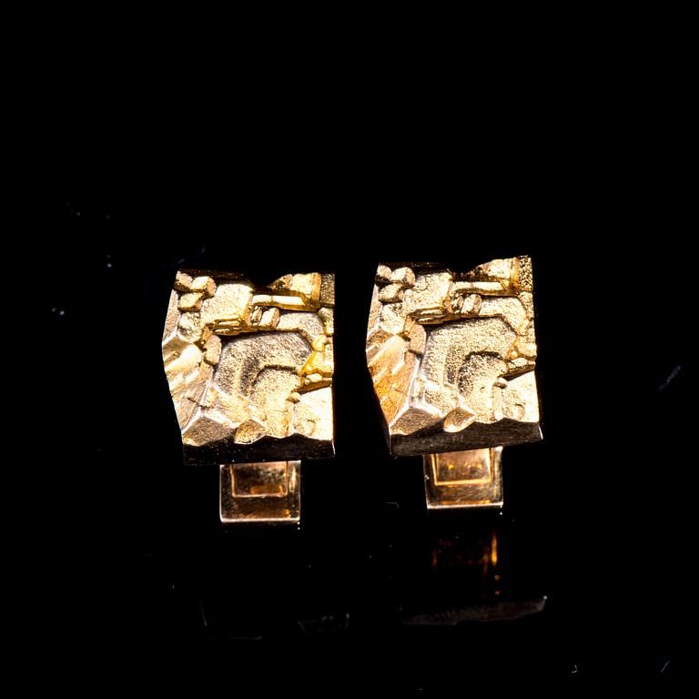MANSCHETTKNAPPAR, 14K guld, Björn Weckström Lapponia 1971. Vikt 14,2 g.