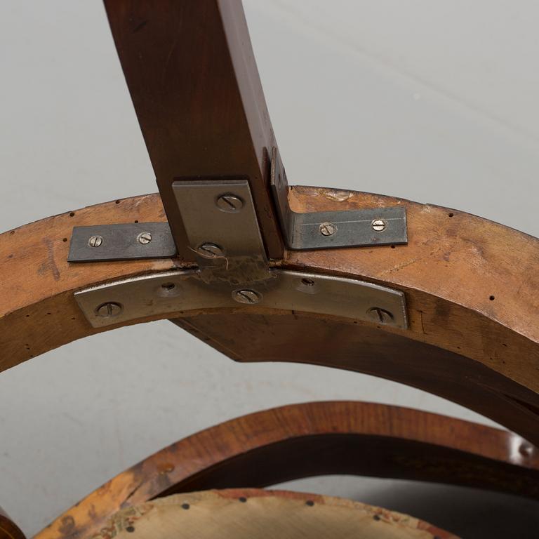 A set of four Empire armchairs "chaise gondole", Austria-Hungary first half 1800's.