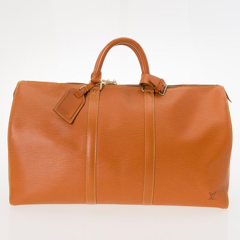 LOUIS VUITTON CIPANGO GOLD KEEPALL 50 EPI TRAVEL BAG.