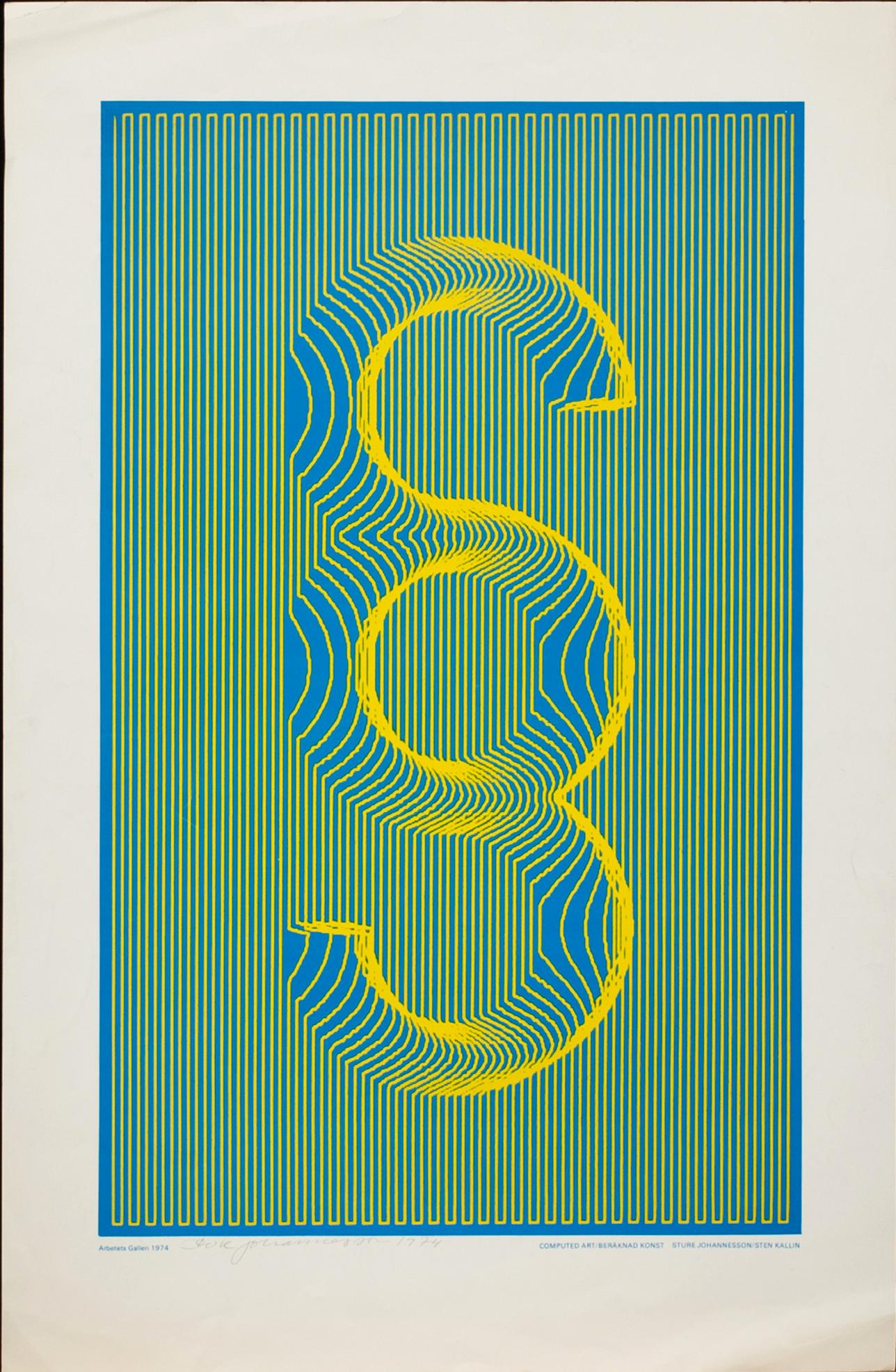 STURE JOHANNESSON, computer art signed and dated 1974.