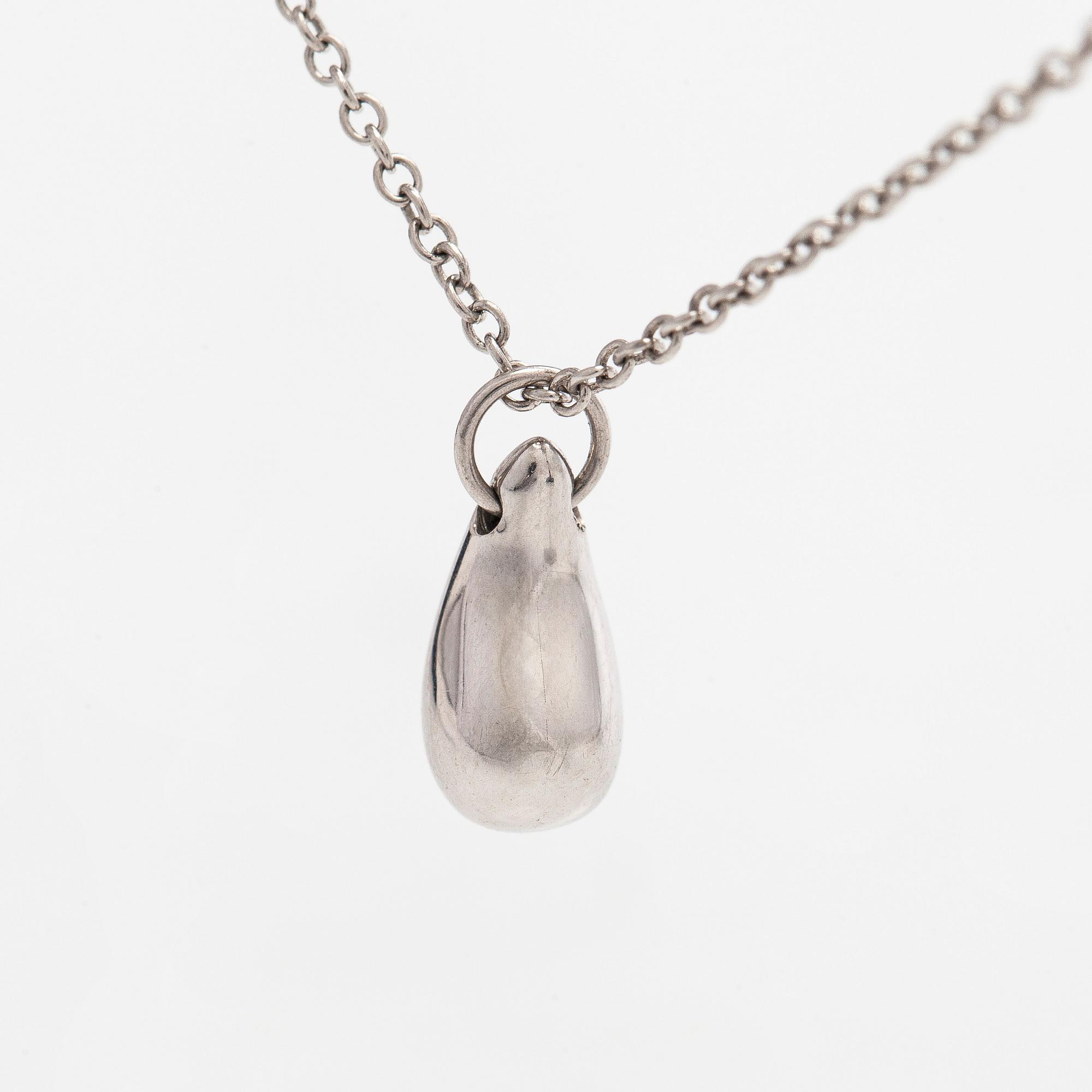 Tiffany & Co, Elsa Peretti, kaulakoru, "Teardrop", platinaa.