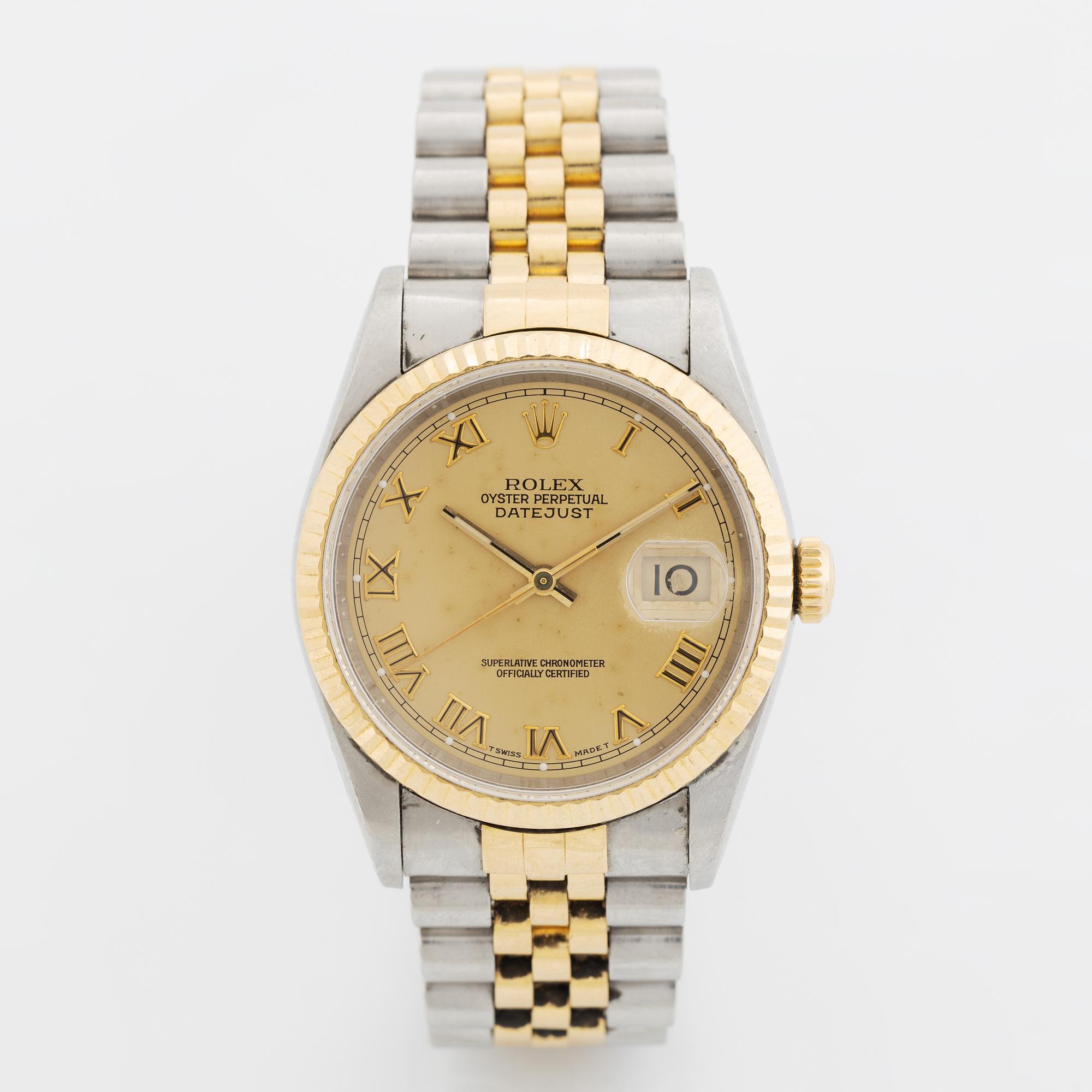 Rolex, Oyster Perpetual, Datejust, Chronometer, armbandsur, 36 mm.