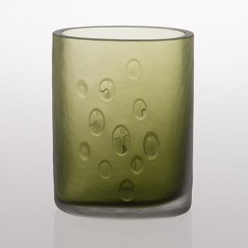 A glass vase signed Tapio Wirkkala.