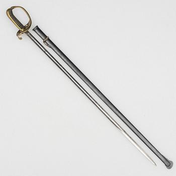 Sabre, Swedish, for infantry officer, 1860s/70s, with scabbard.