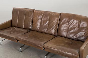 A POUL KJAERHOLM PK31/3 leather sofa for E Kold Christensen Denmark later part of the 20th century.