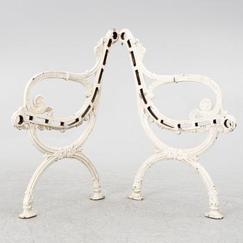 Ends for a garden bench, Norrahammar, 20th century.