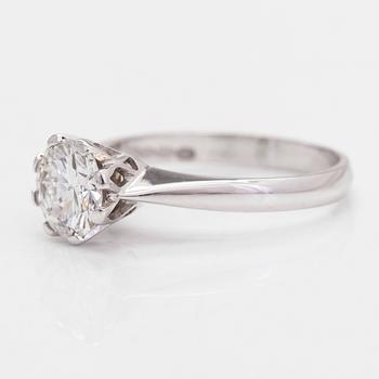 Ring, 14K white gold, with a brilliant-cut diamond approx. 1.26 ct.