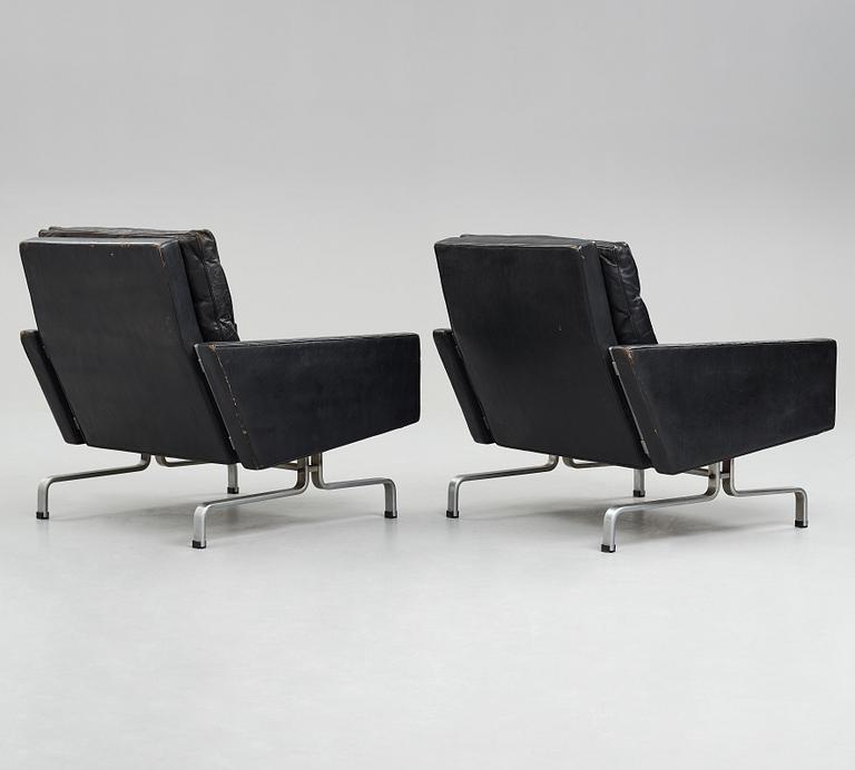 Poul Kjaerholm, a pair of "PK31" easy chairs, edition E Kold Christensen, Denmark 1960's.