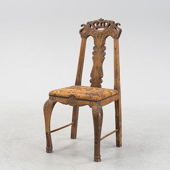 An oak  'crownchair', dated 1781,