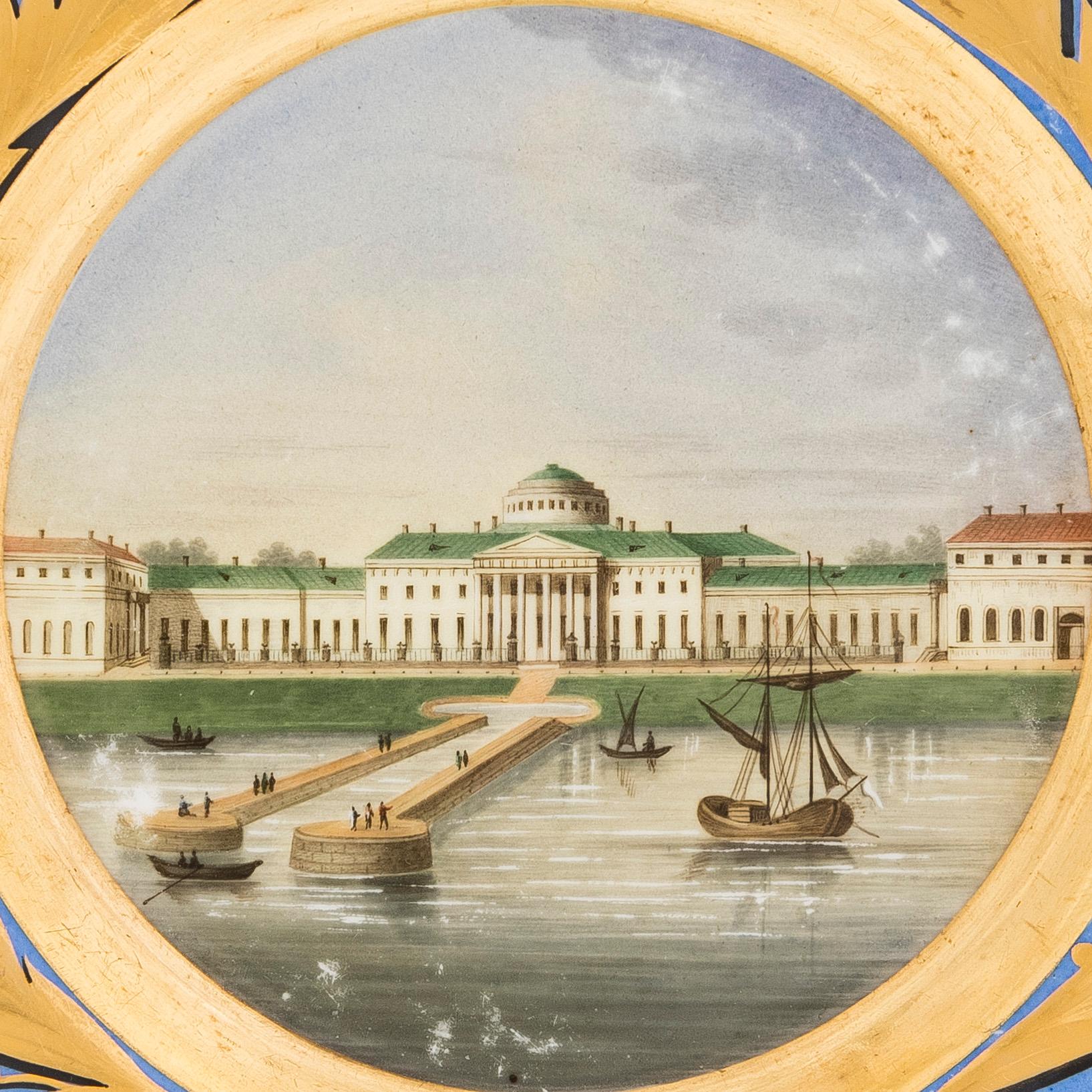 Tallrikar, 3 st, porslin, Kejserliga porslinsfabriken, Nikolai I:s tid 1825-1855.