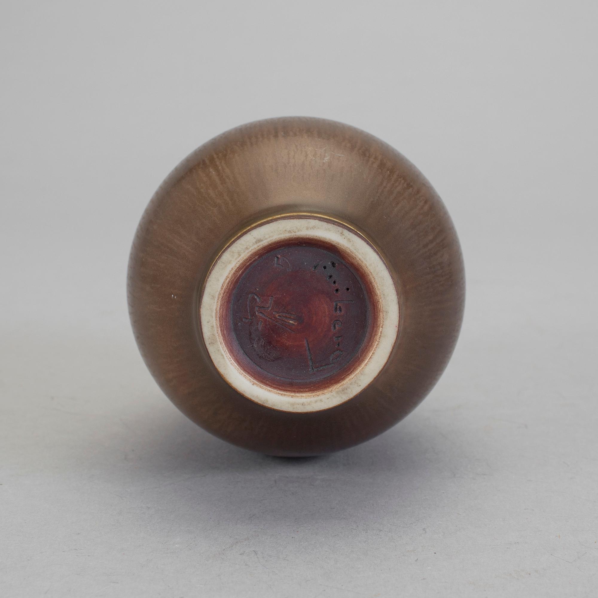 BERNDT FRIBERG, vas, stengods, Gustavsberg studio 1965.