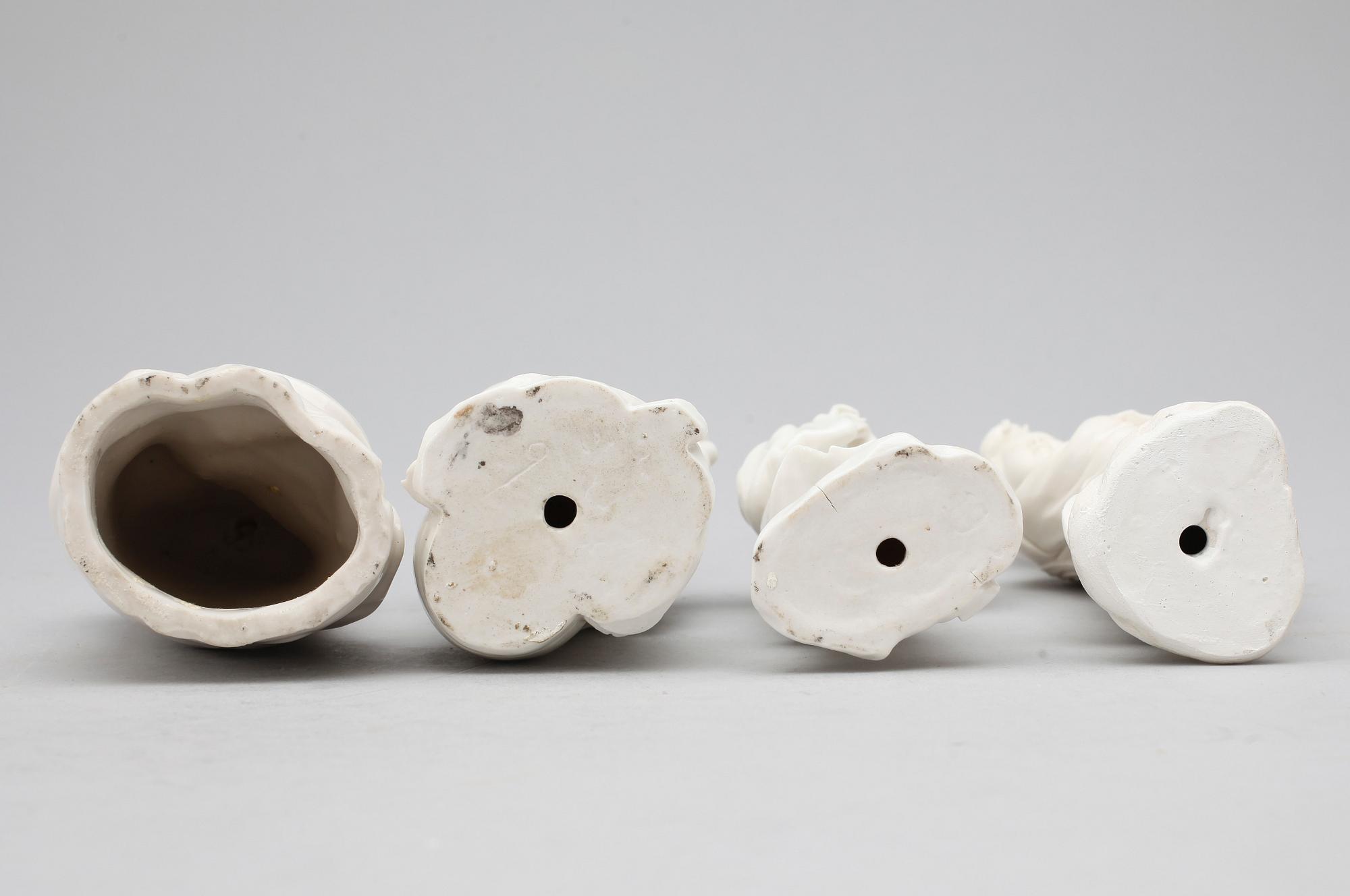 FIGURINER, 4 st, porslin, blanc de chine, Kina 1900-tal.