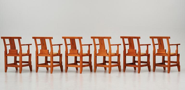 John Kandell, a set of six "Solitär" chairs, Källemo, Värnamo post 1985.