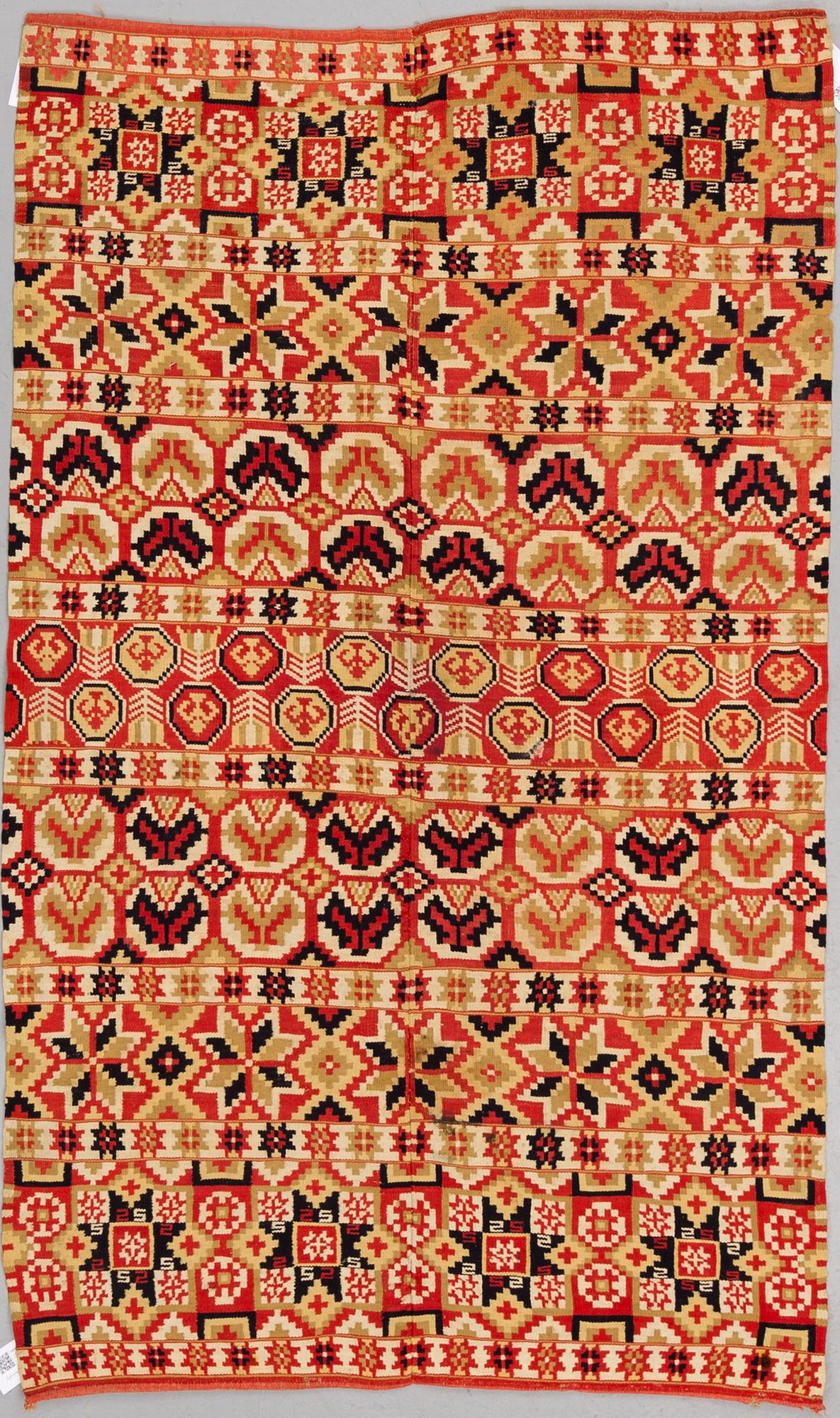A BED COVER, flat weave, ca 178 x 104 cm, Scania (Skåne) around 1830.