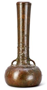 517. A Hugo Elmqvist patinated bronze vase, Stockholm circa 1900.