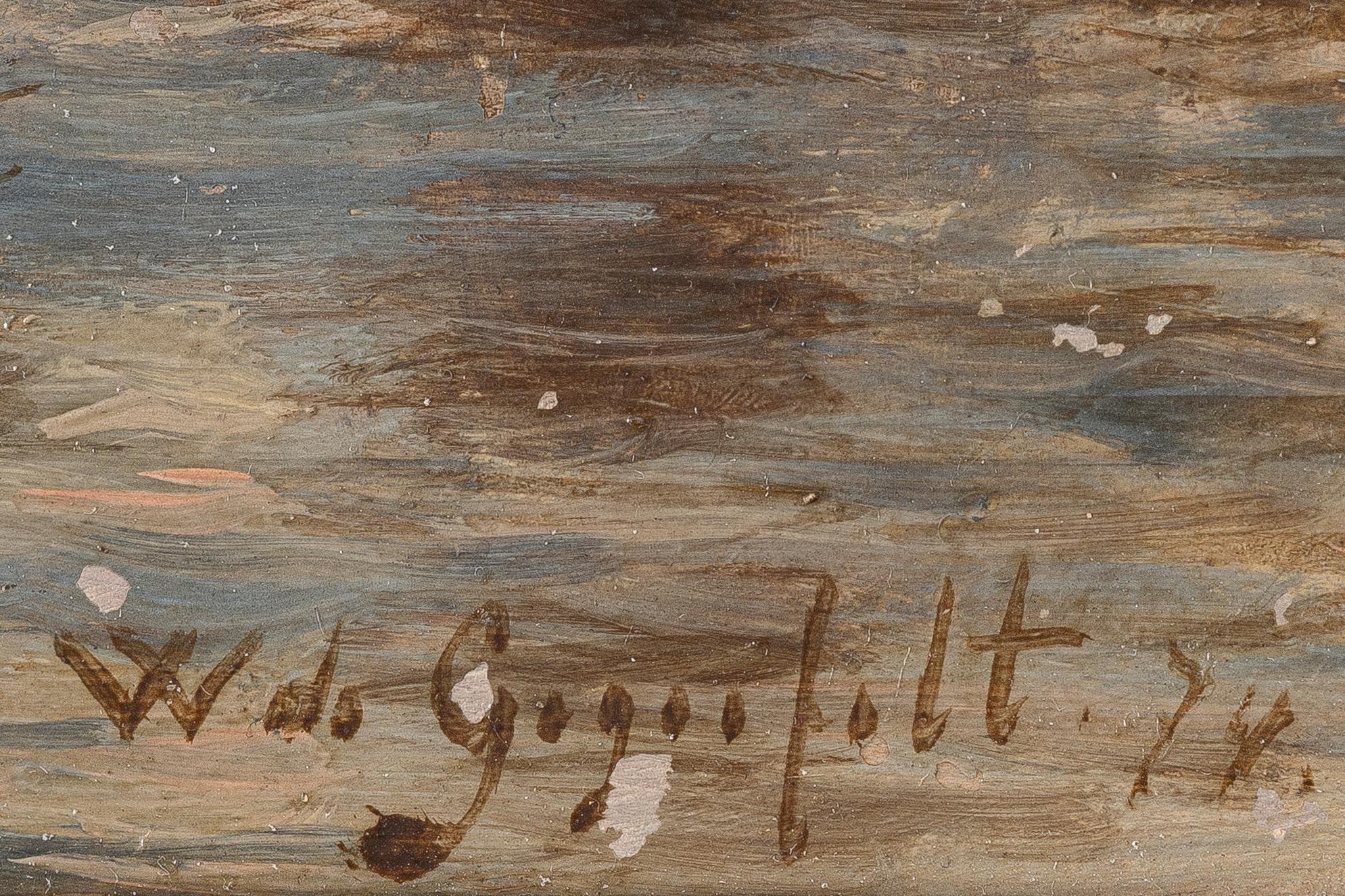 Wilhelm von Gegerfelt, Coastal scene with fishing boats.