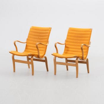 Bruno Mathsson, armchairs 1 pair, "Eva", Karl Mathsson Company, Värnamo, 1973.