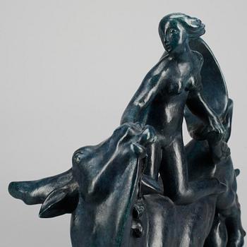 CARL MILLES, efter, skulptur, blåpatinerad brons, Millesgården.