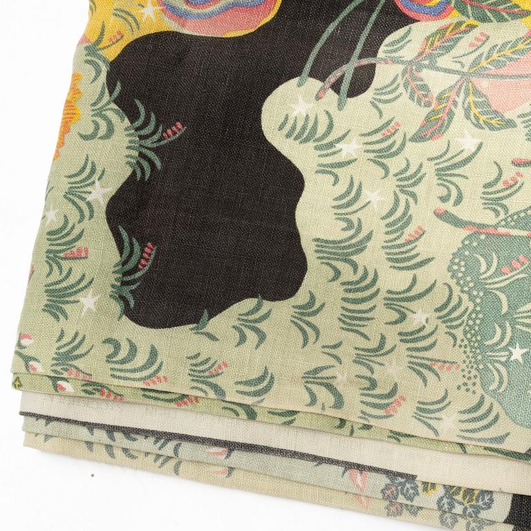 Josef Frank, two linen curtains, 'Anakreon', Firma Svenskt Tenn.
