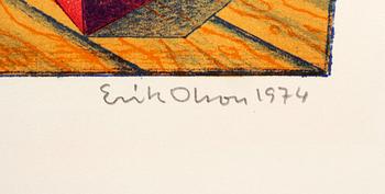 Halmstadgruppen Fyrtiofem år, mapp,  med 6 färglitografier, signerade och numrerade 2/350.