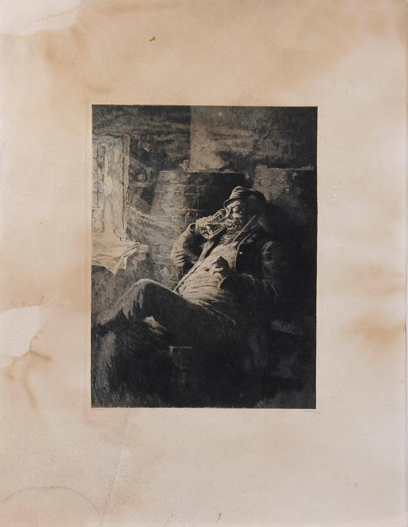 PARTI GRAFIK, 6 st, bl.a. Reutersvärd, Oscar.