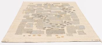 Inga-Mi Varneus Rydgren, a carpet, flat weave, ca 240 x 158 cm, signed JLH IMV.