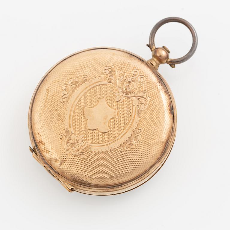 Pocket watch, 14K gold, 33 mm.