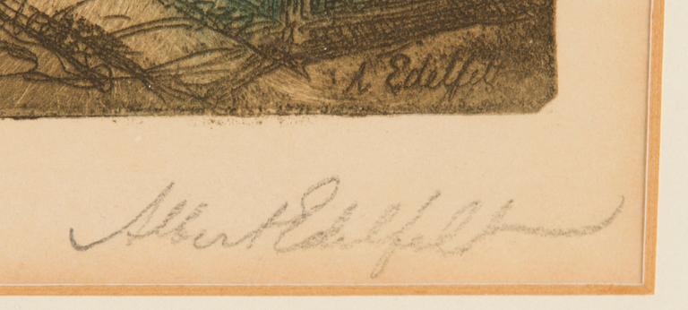 Albert Edelfelt, etching, signed.